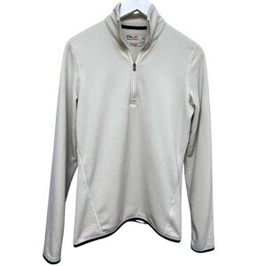 Ralph Lauren RLX Fleece Pullover Medium S/M Womens Cream 1/4 Zip Mock Neck Sport